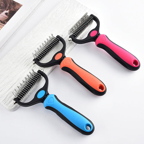 SIHI Dog & Cat Dematting Comb, Double-Sided Pet Grooming Brush