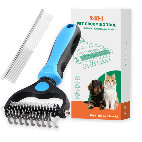 SIHI Dog & Cat Dematting Comb, Double-Sided Pet Grooming Brush